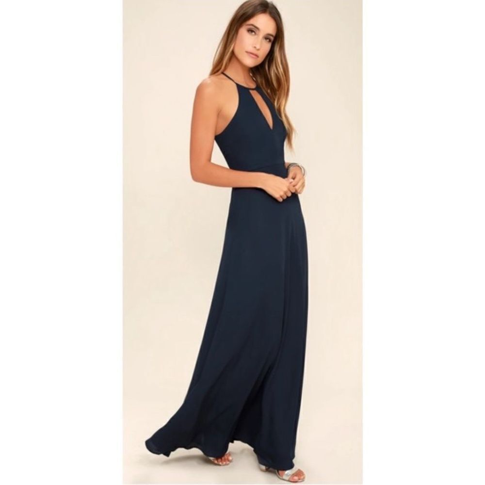 Lulus Beauty and‎ Grace Navy Maxi Dress Size S